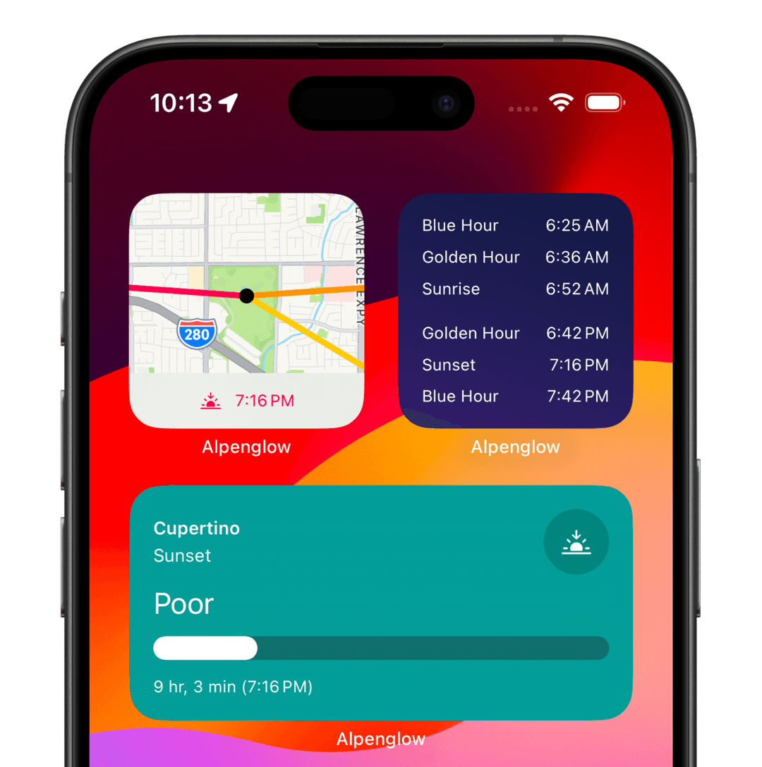 Alpenglow Home Screen Widgets