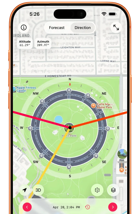 Alpenglow Sun Direction Map