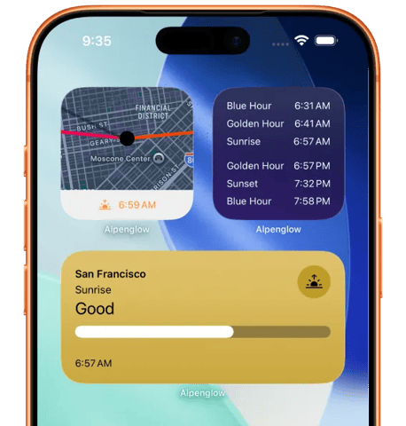Alpenglow Home Screen Widgets