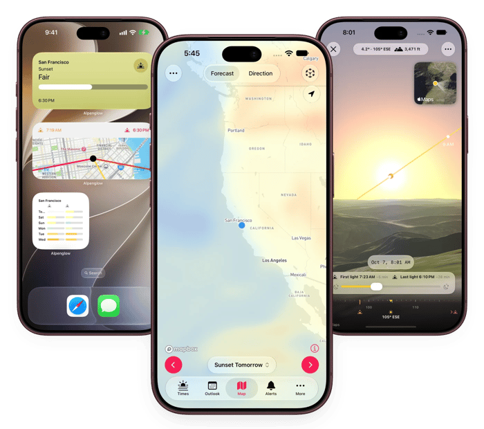 Alpenglow Pro: Forecast Maps, Interactive Widgets, Vantage Point